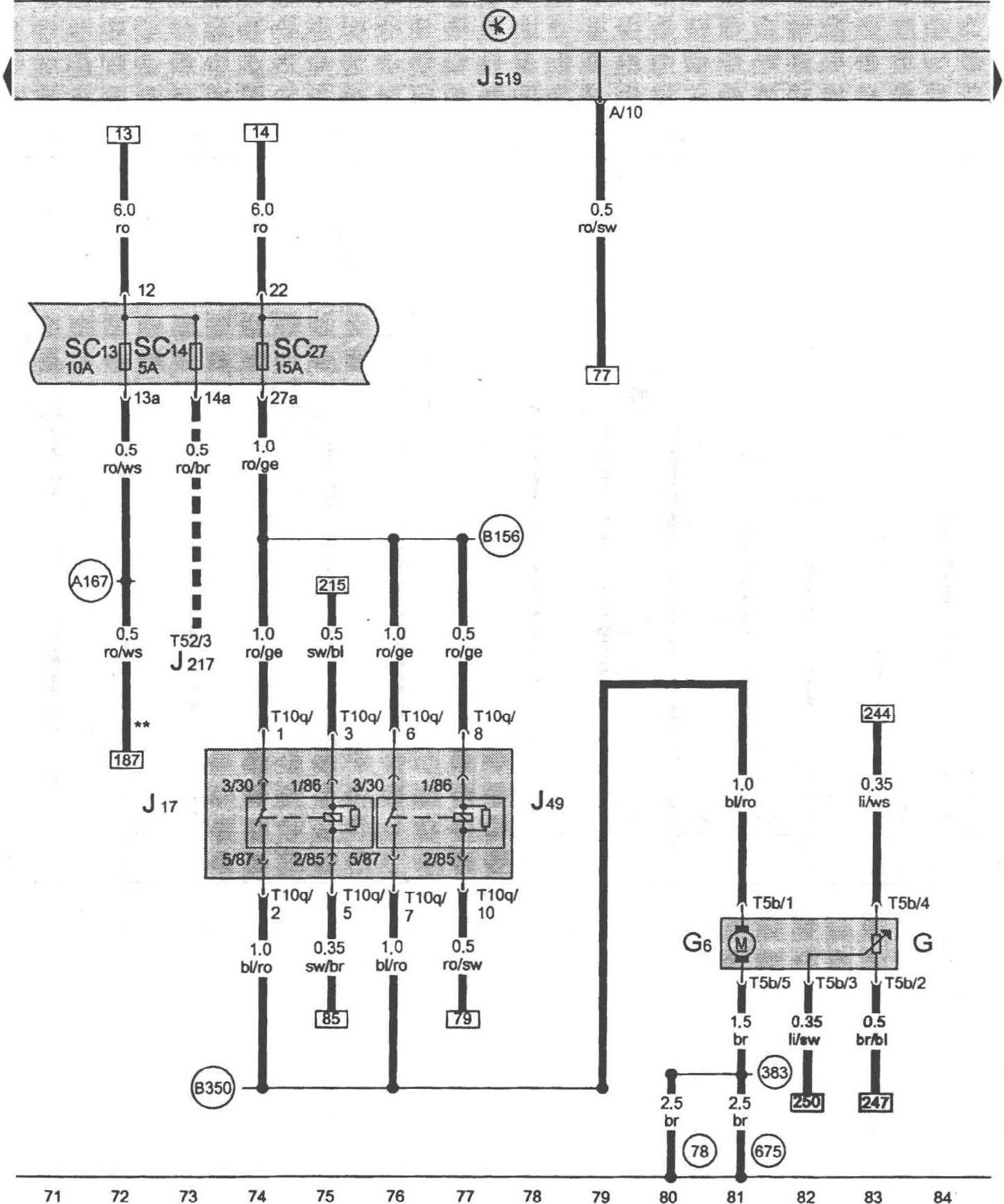 图1-1-8 燃油存量传感器、预供给燃油泵、燃油泵继电器、电动燃油泵2继电器、车载电网控制单元